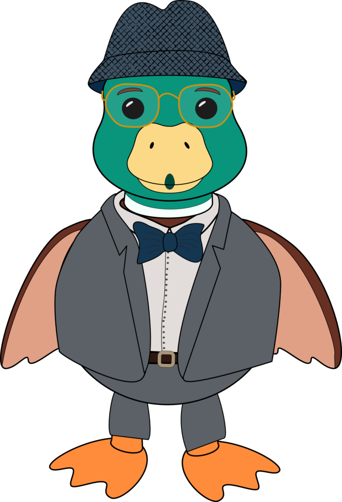 Bill the Duck in his adventurer gear
